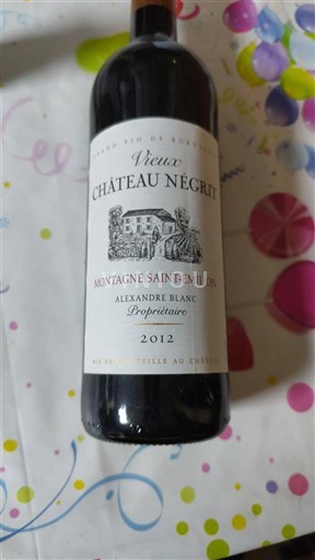 Bordeaux Montagne-saint-émilion Château Vieux Negrit 2012