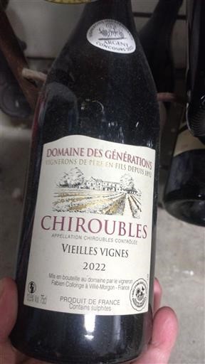 Beaujolais Chiroubles Domaine Des Générations Vieilles Vignes 2022