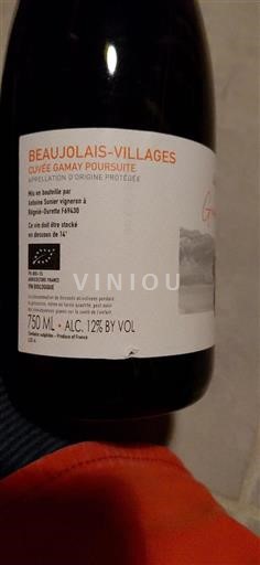 Beaujolais Beaujolais Villages Ferme Yoland Gamay Poursuite 2022