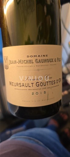 Burgundy Meursault Premier Cru Domaine Jean-Michel Gaunoux & Fils Meursault Gouttes d'Or Premier Cru 2015