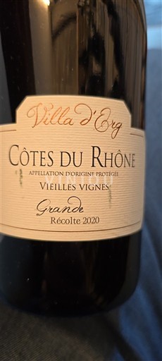 Vale do Ródano Côtes-do-Ródano Villa Erg Vieilles Vignes Grande Récolte 2020