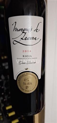 La Rioja Rioja Marqués de Zearra Gran Reserva 2014