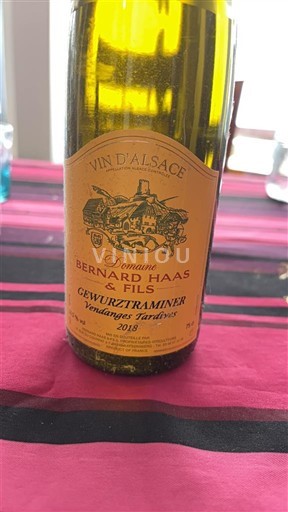 Alsace Vendanges Tardives Domaine Bernard Haas & Fils 2018