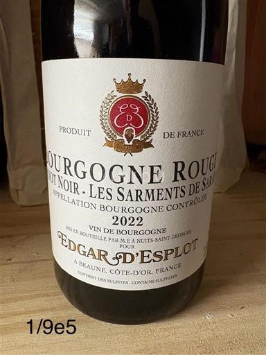 Burgundija Edgar Esplot Pinot Noir - Les Sarments de Sable 2022