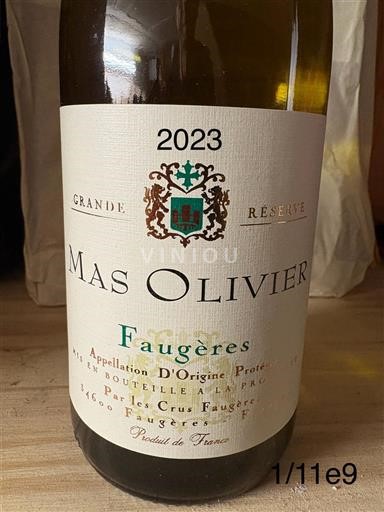 Languedoc Faugères Mas Olivier Grande Réserve 2023