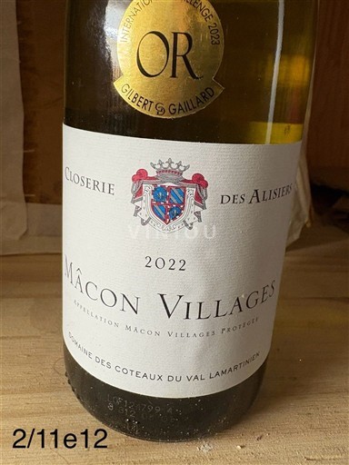 Burgundy Mâcon and Mâcon-Villages Closerie des Alisiers 2022