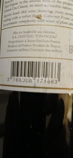 Bordeaux Saint-Émilion Grand Cru Grand Cru Château Yon-Figeac 2014