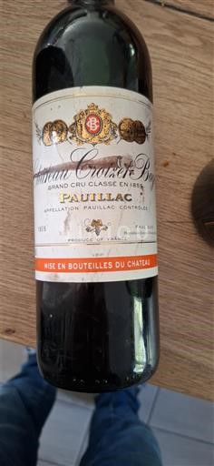 Bordeaux Pauillac Grand Cru Château Croizet-Bages 1975