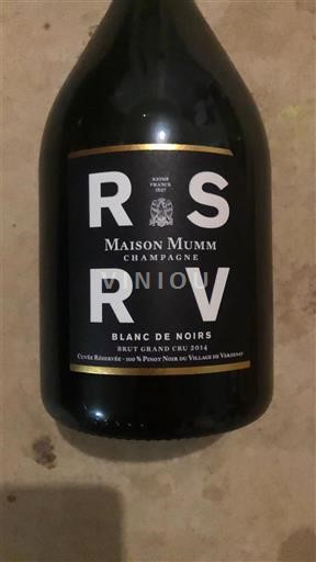 Šampanja Šampanjec Maison Mumm RSRV Blanc de Noirs 2014