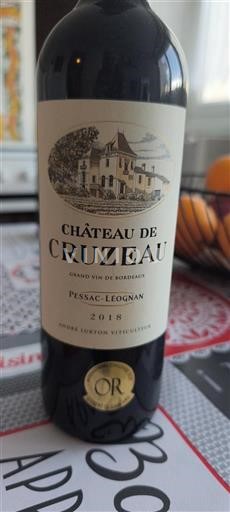 Bordéus Pessac-Léognan Château Cruzeau 2018