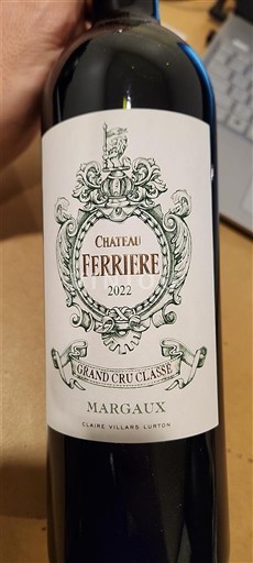 Bordeaux Margaux Grand Cru Château Ferrière 2022
