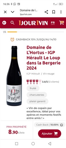 Languedoc et Roussillon Hérault Domaine L'Hortus Le Loup dans la Bergerie 2024