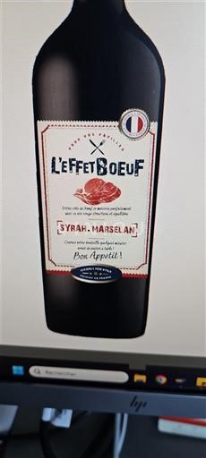 Languedoc ja Roussillon Pays d'Oc L'Effet Boeuf Syrah-Marselan Ei vuosikertaa