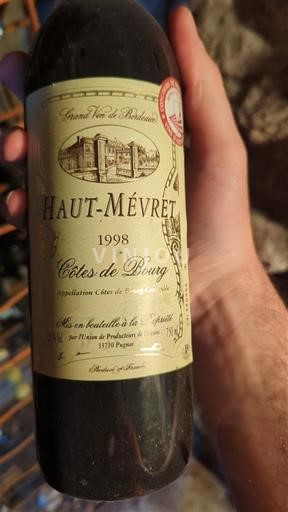 Bordeaux Côtes-de-bourg Haut-Mévret 1998