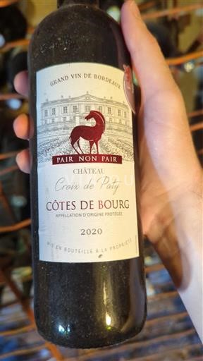 Bordeaux Côtes-de-bourg Château Croix de Paty Pair Non Pair 2020