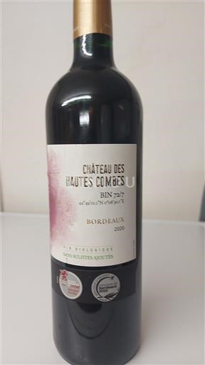 Bordeaux Château Des Hautes Combes BIN 7x7 2020