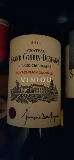 Vin Rouge sec Château Grand Corbin-Despagne 2011 France Bordeaux Saint-Émilion Grand Cru AOC Grand Cru