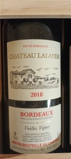 Bordeaux Château Lalande Vieilles Vignes 2018