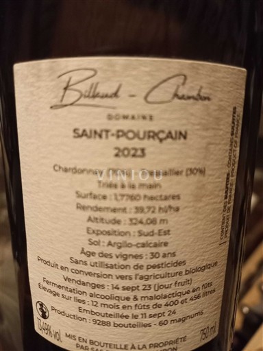 Údolí Loiry Saint-Pourçain Domaine Billaud-Chaulin 2023