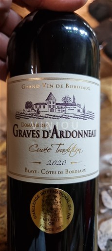 Bordeaux Blaye-Côtes-de-Bordeaux Domaine Des Graves Ardonneau Tradition 2020