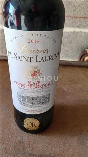 Bordeaux Blaye-Côtes-de-Bordeaux Baron de Saint Laurent 2018