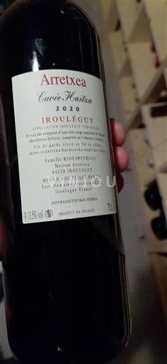 Vin Rouge sec Cuvée Haitza Arretxea 2020 France Sud-Ouest Irouléguy AOC bio