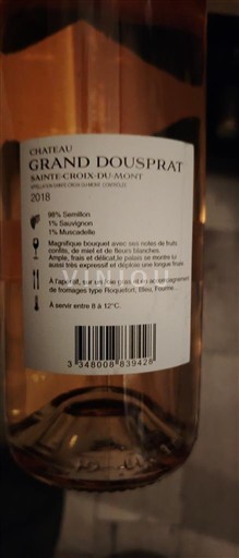 Bordeaux Sainte-Croix-Du-Mont Château Grand Dousprat 2018