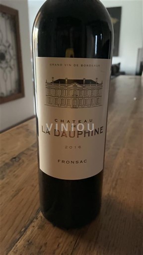Verërat Rouge sec Château La Dauphine 2016 Francë Bordoja Fronsac AOC