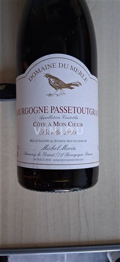 Borgoña Borgoña-passetoutgrain Domaine Merle Côte à Mon Cœur 2018