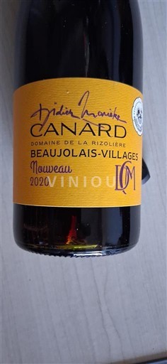 Beaujolais Beaujolais Villages Domaine La Rizolière Nouveau 2020