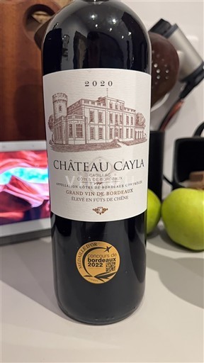 Vin Rouge sec Château Cayla 2020 France Bordeaux Côtes-de-bourg AOC