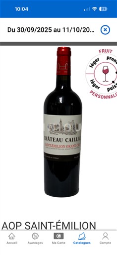 Bordeaux Saint-Émilion Grand Cru Grand Cru Château Caillau Không niên vụ