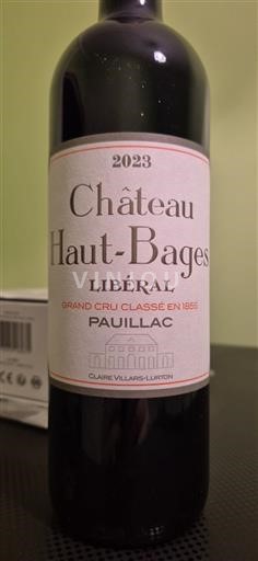 Bordeaux Pauillac Grand Cru Château Haut-Bages Libéral 2023