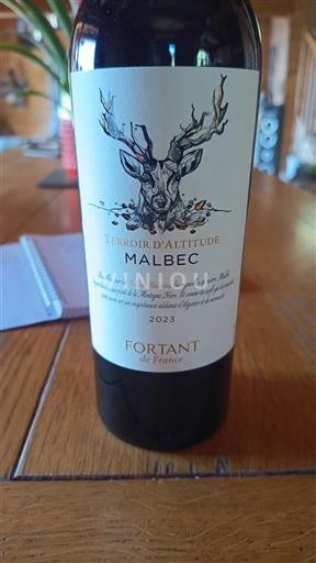 Languedoc ja Roussillon Pays d'Oc Fortant de France Terroir d'Altitude Malbec 2023