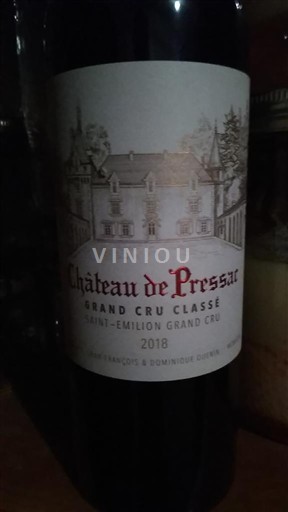 Bordeaux Saint-Émilion Grand Cru Grand Cru Château Pressac 2018