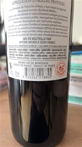 Vin Rouge sec 2022 Les Chevaux de Patache Aux Non millésimé France Bordeaux Médoc AOC