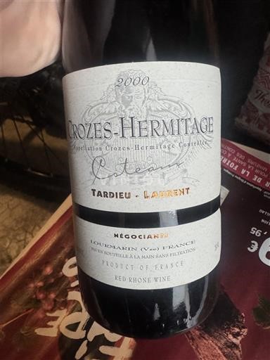 Vallée du Rhône Crozes-hermitage Tardieu-Laurent Coteaux 2000