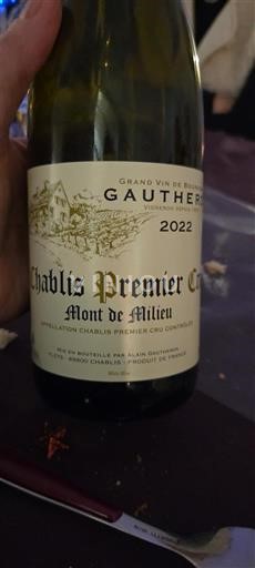 Burgundija Chablis Premier Cru Gautheron Mont de Milieu 2022