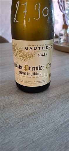 Bourgogne Chablis Premier Cru Gautheron Mont de Milieu 2022