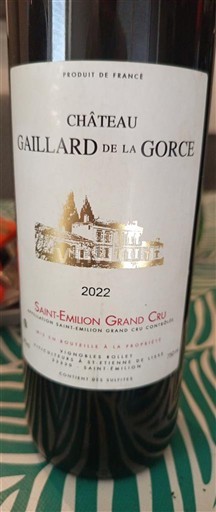Bordeaux Saint-Émilion Grand Cru Grand Cru Château Gaillard de la Gorce 2022