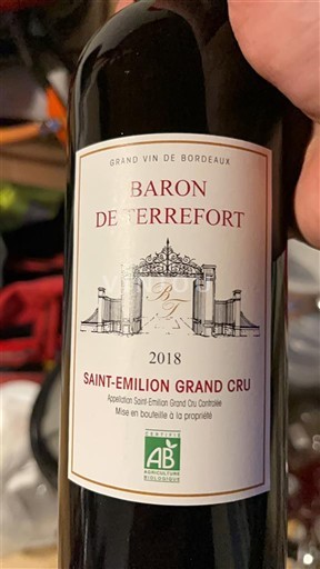Bordeaux Saint-Émilion Grand Cru Grand Cru Baron de Terrefort 2018