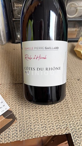 Rhônen laakso Côtes-du-rhône Famille Pierre Gaillard Roche d'Hiroude 2022