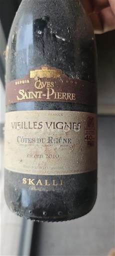 Vin Rouge sec Vielles Vignes Caves Saint-Pierre 2010 France Vallée du Rhône Côtes-du-rhône AOC