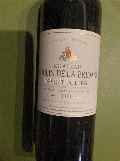 Bordeaux Saint-Julien Château Moulin de la Bridane du Meunier 2013