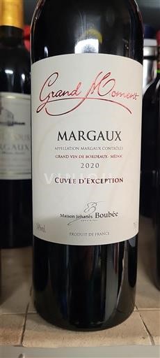 Bordeaux Margaux Maison Johanès Boubée Grand Moment  d'Exception 2020
