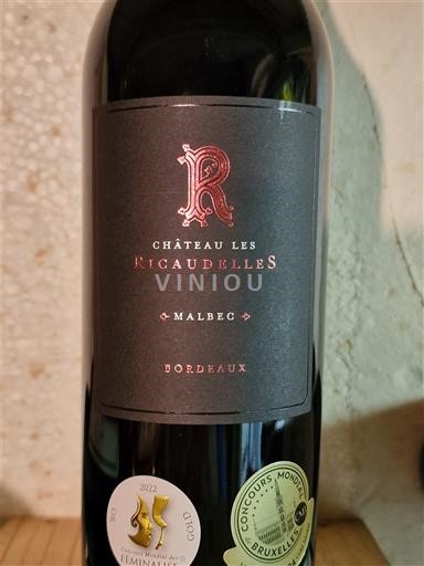 Bordeaux Château Les Ricaudelles Malbec 2022