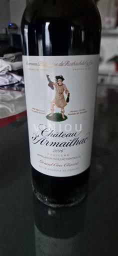 Bordeaux Pauillac Grand Cru Château Armailhac 2016