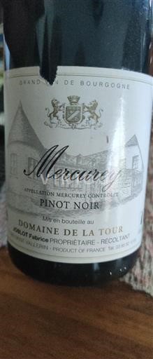 Bourgogne Mercurey Domaine La Tour Icke årgångsbetecknad