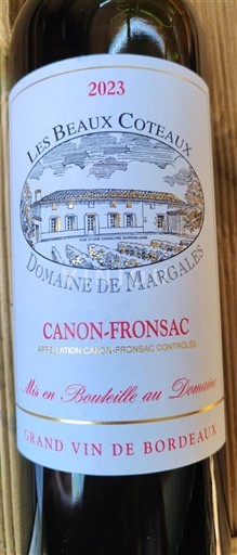 Bordeaux Canon-Fronsac Domaine Margales Les Beaux Coteaux 2023