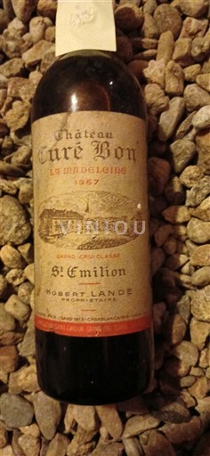 Bordeaux Saint-Émilion Grand Cru Classé Château Curé Bon La Madeleine 1967